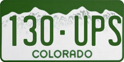 CO license plate 130UPS