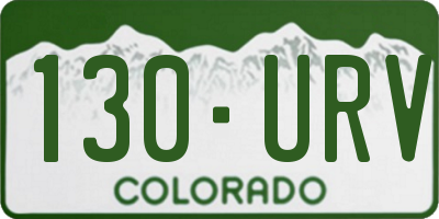 CO license plate 130URV