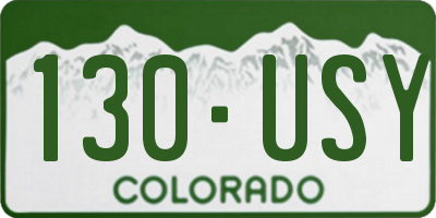 CO license plate 130USY