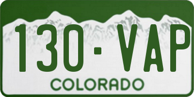 CO license plate 130VAP