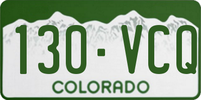 CO license plate 130VCQ