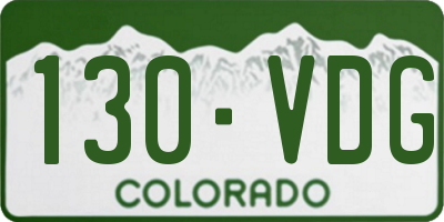 CO license plate 130VDG