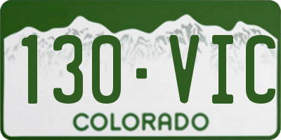 CO license plate 130VIC
