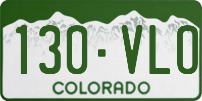 CO license plate 130VLO