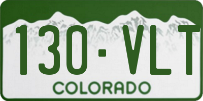 CO license plate 130VLT