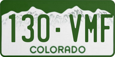 CO license plate 130VMF