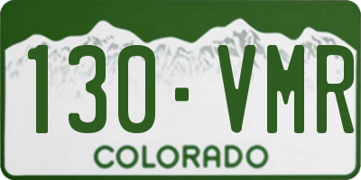 CO license plate 130VMR