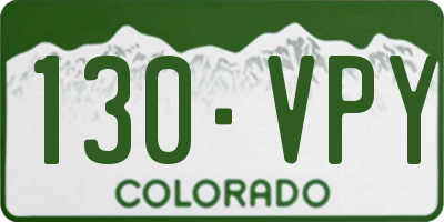 CO license plate 130VPY