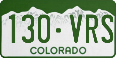 CO license plate 130VRS