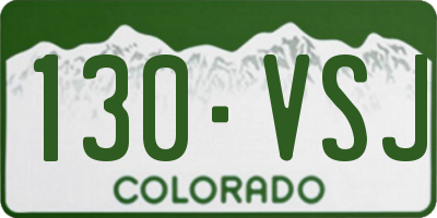 CO license plate 130VSJ