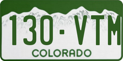 CO license plate 130VTM