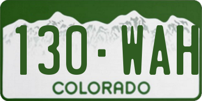 CO license plate 130WAH