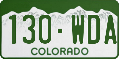 CO license plate 130WDA
