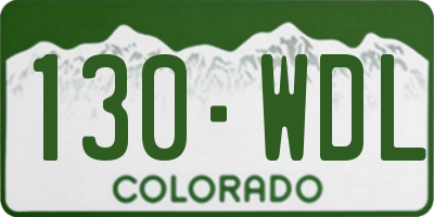 CO license plate 130WDL