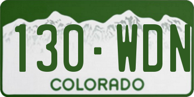 CO license plate 130WDN