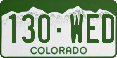 CO license plate 130WED