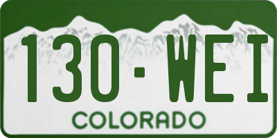 CO license plate 130WEI