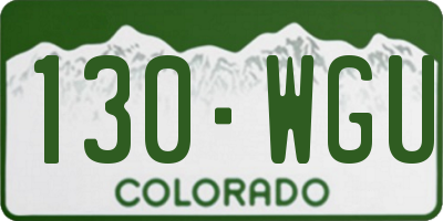 CO license plate 130WGU