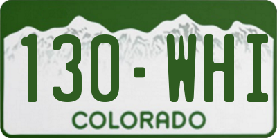CO license plate 130WHI