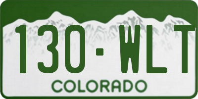 CO license plate 130WLT
