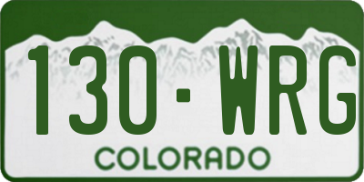 CO license plate 130WRG