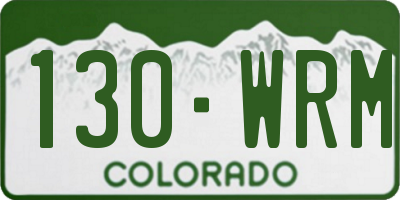 CO license plate 130WRM