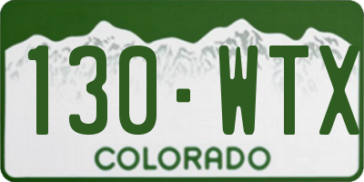 CO license plate 130WTX
