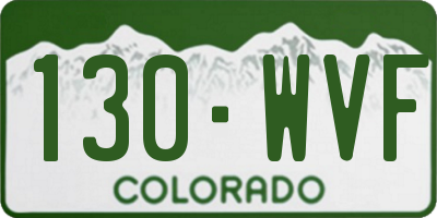 CO license plate 130WVF