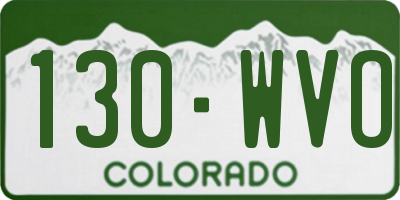 CO license plate 130WVO