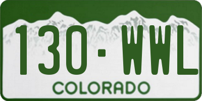CO license plate 130WWL