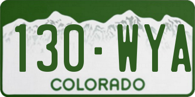 CO license plate 130WYA