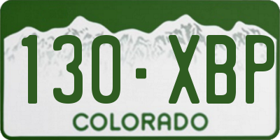CO license plate 130XBP