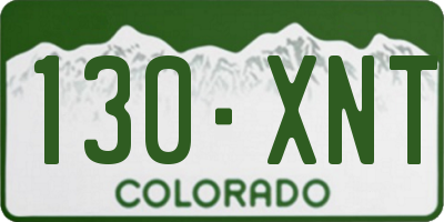 CO license plate 130XNT