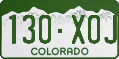 CO license plate 130XOJ