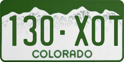CO license plate 130XOT