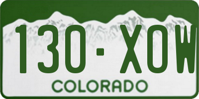 CO license plate 130XOW