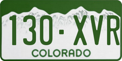 CO license plate 130XVR