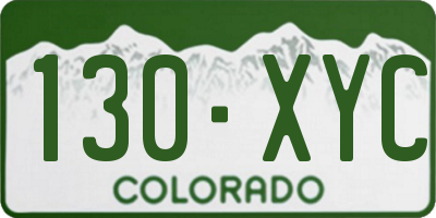 CO license plate 130XYC