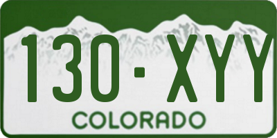 CO license plate 130XYY