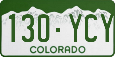 CO license plate 130YCY