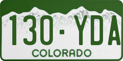 CO license plate 130YDA