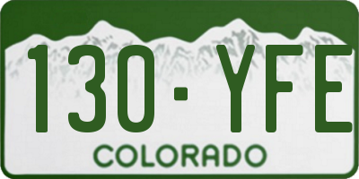 CO license plate 130YFE
