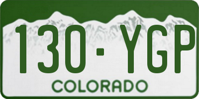 CO license plate 130YGP