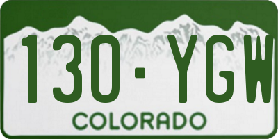CO license plate 130YGW