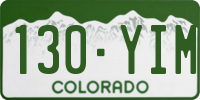 CO license plate 130YIM