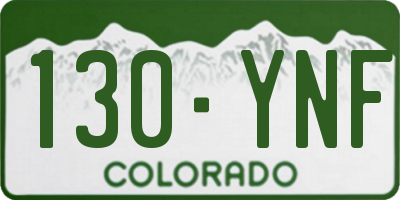 CO license plate 130YNF