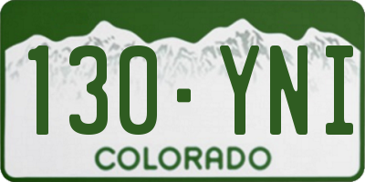 CO license plate 130YNI
