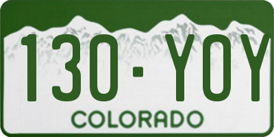 CO license plate 130YOY