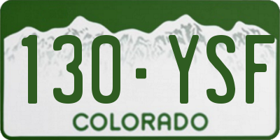 CO license plate 130YSF