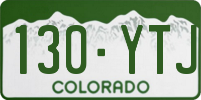 CO license plate 130YTJ